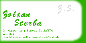 zoltan sterba business card